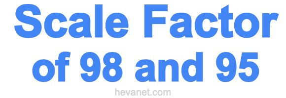 Scale Factor of 98 and 95 Scale Factor of 98 and 95