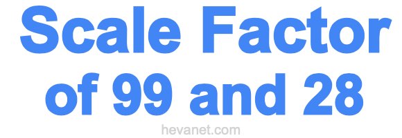 Scale Factor of 99 and 28