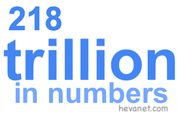 218 trillion in numbers