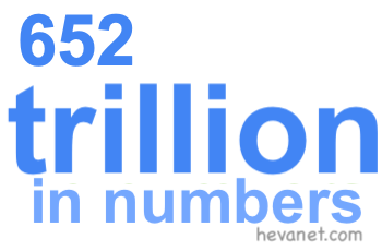 652 trillion in numbers 652 trillion in numbers