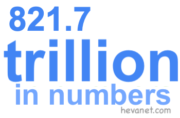 821.7 trillion in numbers